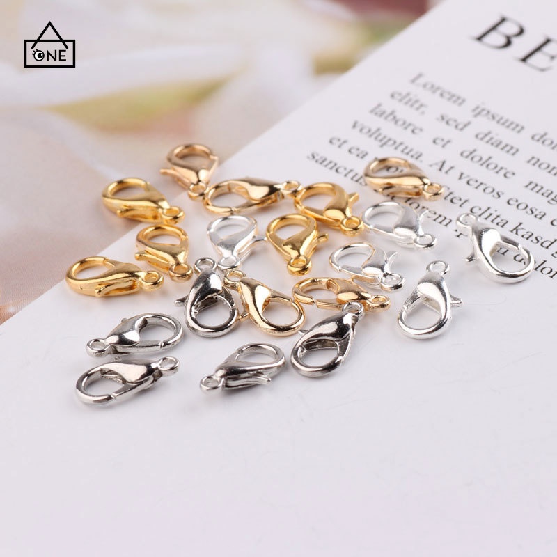 COD❤10 Pcs/Set Gesper Lobster Stainless Steel Diy Kalung Gelang Kait Rantai Konektor PembuatanA one