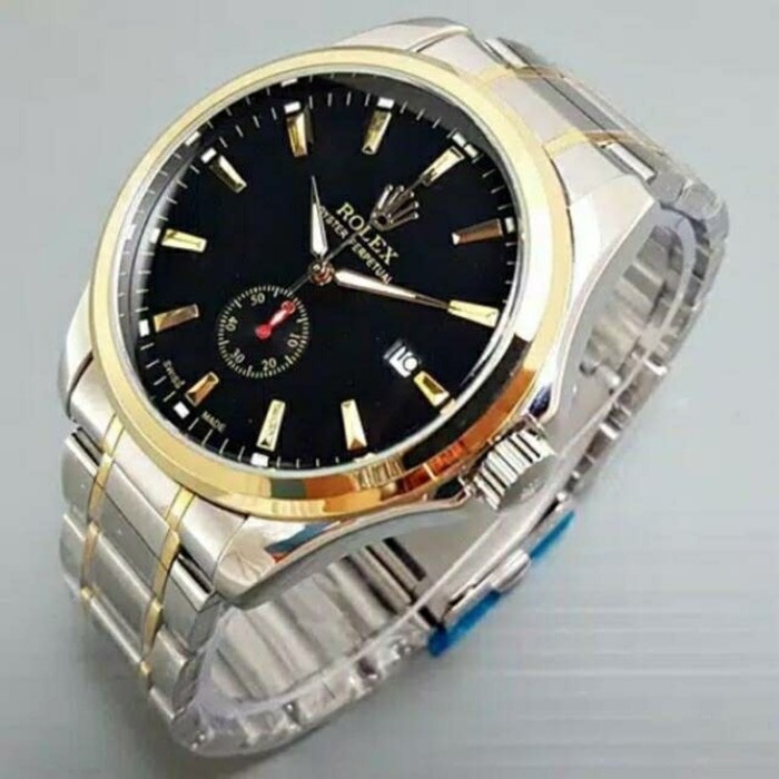Jam Tangan Pria Rolex Automatic Mesin Terlaris - Kombinasi Hitam