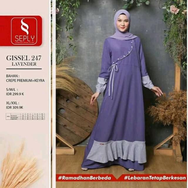SEPLY GAMIS GISSEL 247 LAVENDER GAMIS MUSLIMAH  FRIENDYLY OOTD SIMPLE