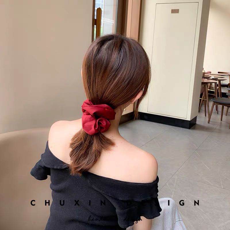 Scrunchie /cepol rambut/Ikat Rambut Elastis Warna-Warni Gaya Korea Retro Wanita KimikoOfficial