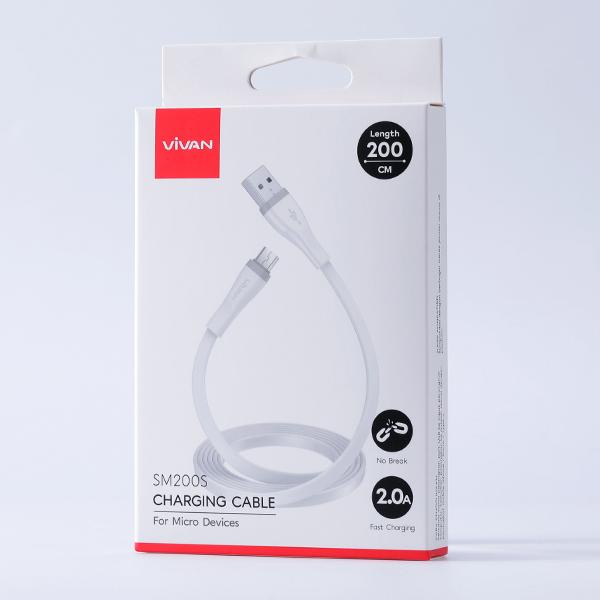 MINIGO~VIVAN KABEL DATA 2 METER MICRO SM200S Kabel Data Charger 2 Meter IPHONE 2A SL200S Quick Charge HP Fast Charging 2M DATA CABEL TYPE-C 2METER 2A