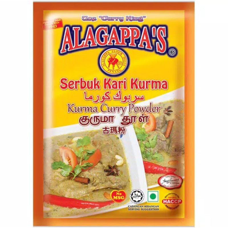 

SERBUK KARI KURMA ALAGAPPA'S 200g