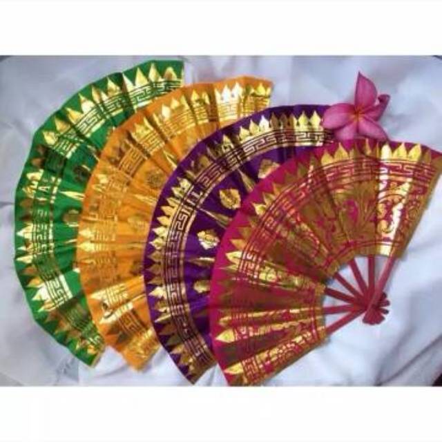 Kipas bali prada emas Legong kecak