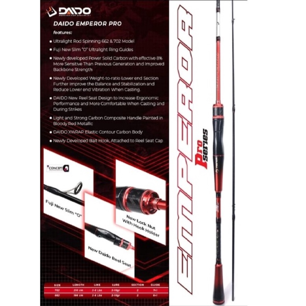 Joran Daido Terbaru Emperor Pro Series BC 702 / 662 UL