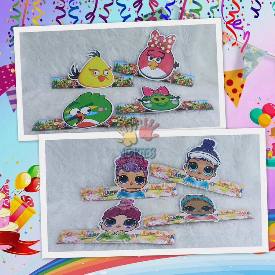 Topi Ulang Tahun Model Lingkar Karakter | LOL | ANGRY BIRD