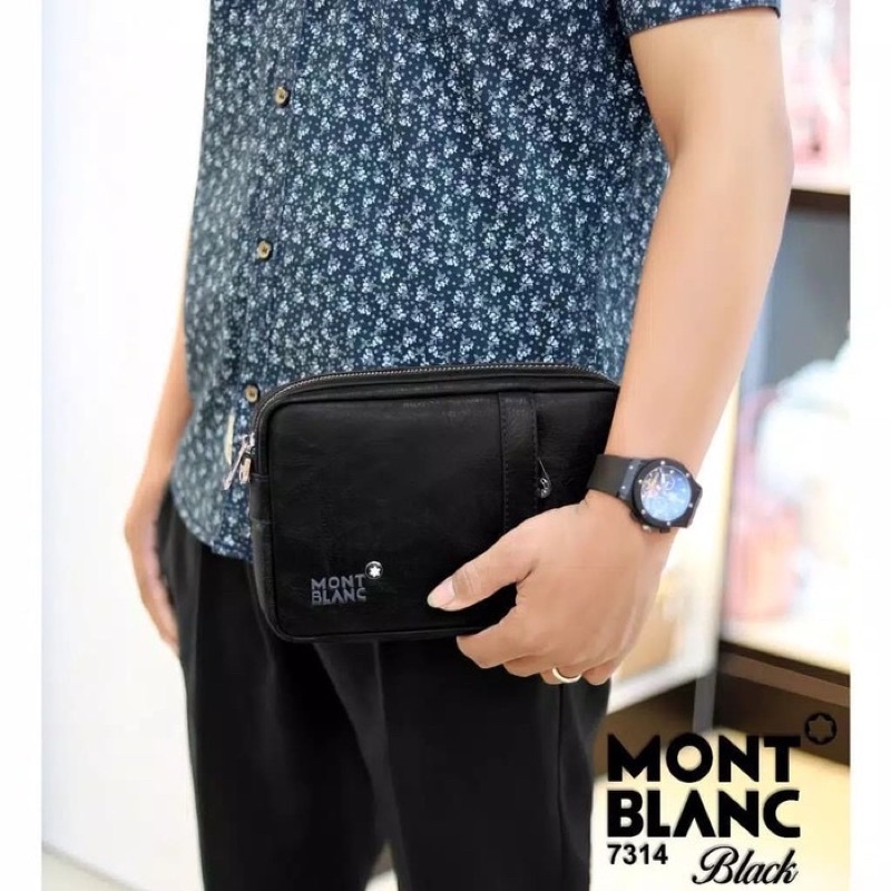 Selempang + Handbag tangan montblanc pria&amp;wanita 2 fungsi