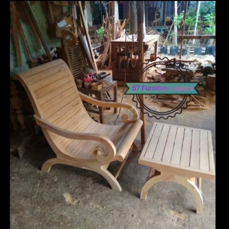 Meja kursi teras jati mentahan mewah