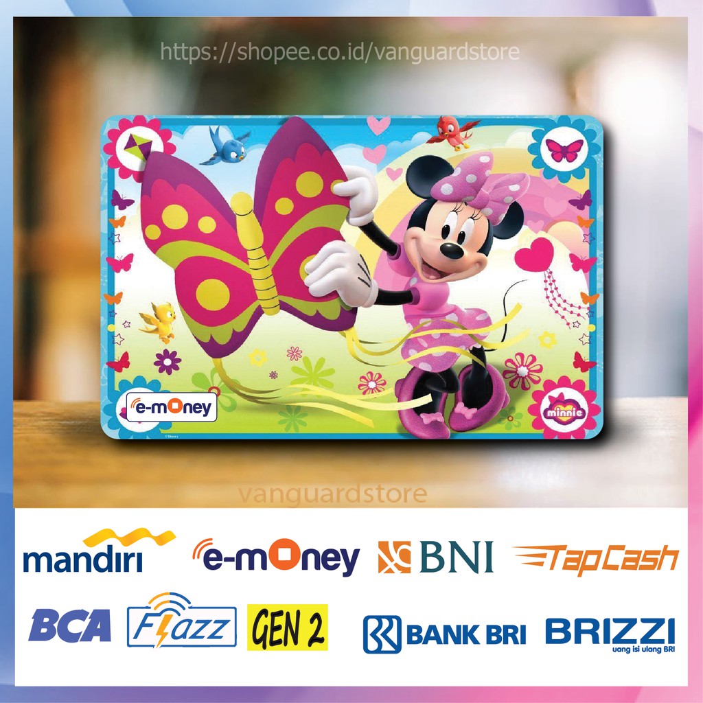 KARTU E MONEY E TOLL MINNIE MOUSE KUPU ANIME4 EMONEY MANDIRI FLAZZ BCA BNI TAPCASH BRIZZI BRI-1 SISI