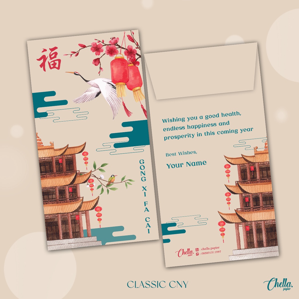 

CLASSIC CNY - CUSTOM ANGPAO / AMPLOP IMLEK (BISA TULIS NAMA) - ISI 6 PCS