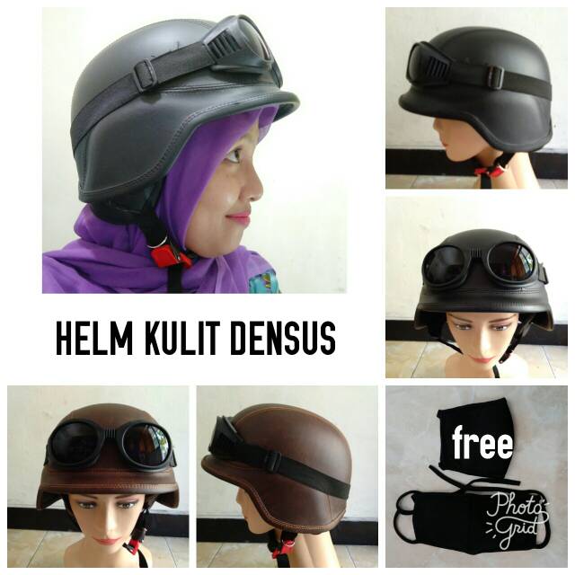 Helm Densus 88, Helm Chips Densus, Helm Densus kulit Hitam, Helm Densus Kulit Coklat