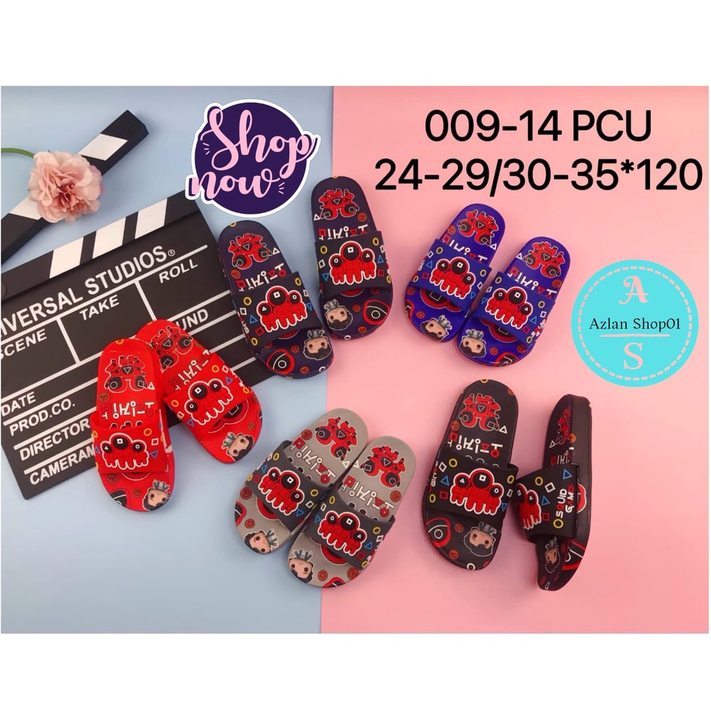 Sandal Selop Jelly Squid Game Anak laki-laki 009-14 (24-35) / Trendy kids/sandal slop anak-anak