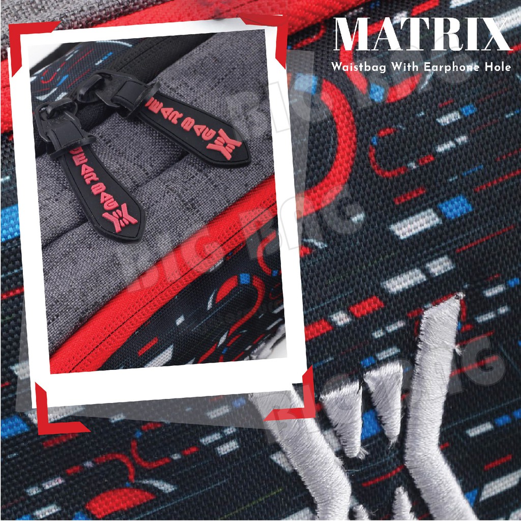 Gear Bag MATRIX Port - 13105 - Waistbag WITH EARPHONE HOLE - Tas Selempang Pria Tas Pinggang Groovy