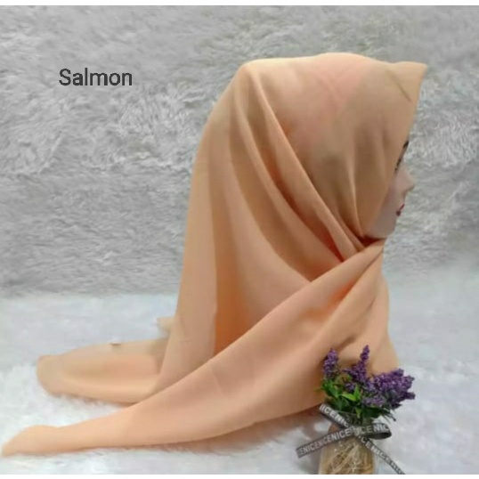 QBZ / SEGI 4 PARIS PREMIUM SERI WARNA 3 / JILBAB SEGIEMPAT PARIS NECI /SEGI EMPAT REDROS/VARISA/AZARA / CIPUT RAJUT DUA WARNA-Salmon