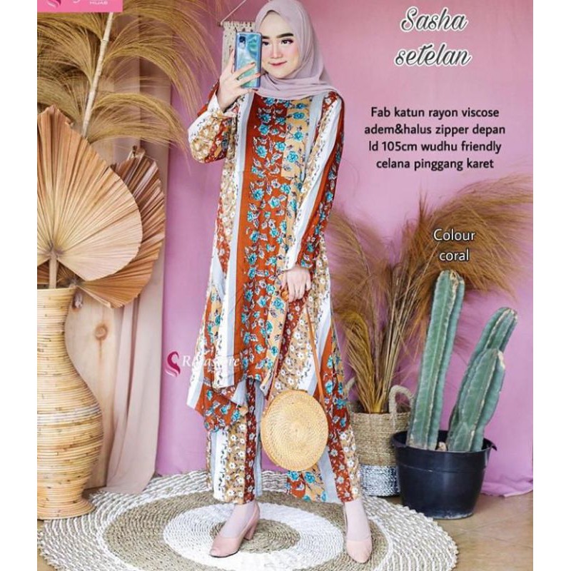 SETELAN WANITA RAYON PREMIUM FLOWERS SETELAN LOTUS