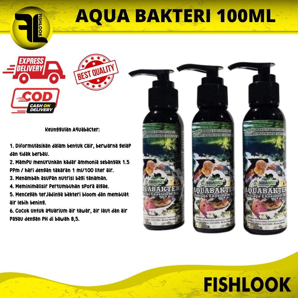 AquaBakter 100 ml 250ml - Bakteri Cair Aquarium / Kolam - Liquid Bacteria