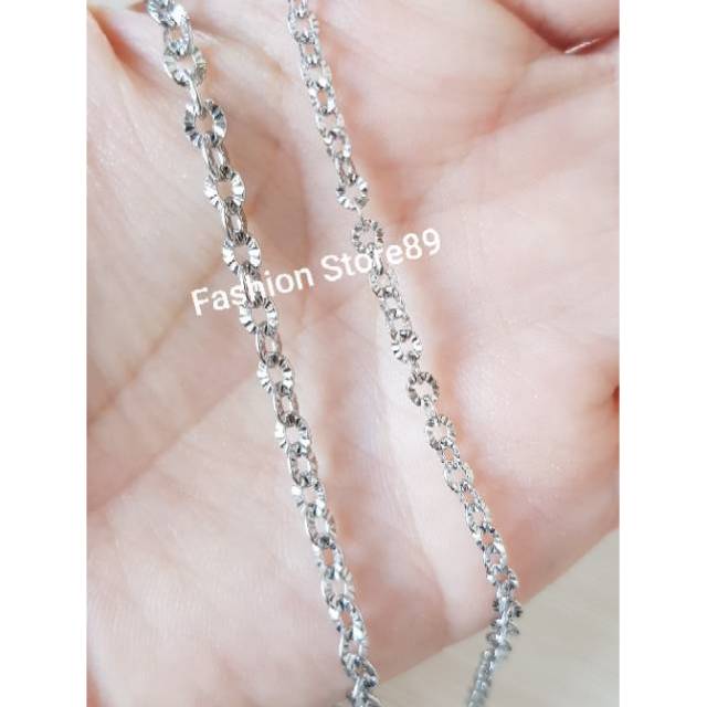 Kalung titanium white import / kalung fashion import titanium 45cm