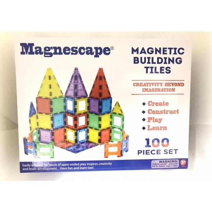 JUALJUAL Magnetic Tiles / Magnetic Building Tiles / Magnet / Magnescape - 100pc