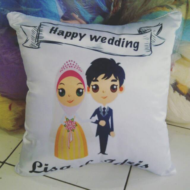 Bantal Custom 40x40 / Bantal Photo / Bantal Foto / Bantal Kado