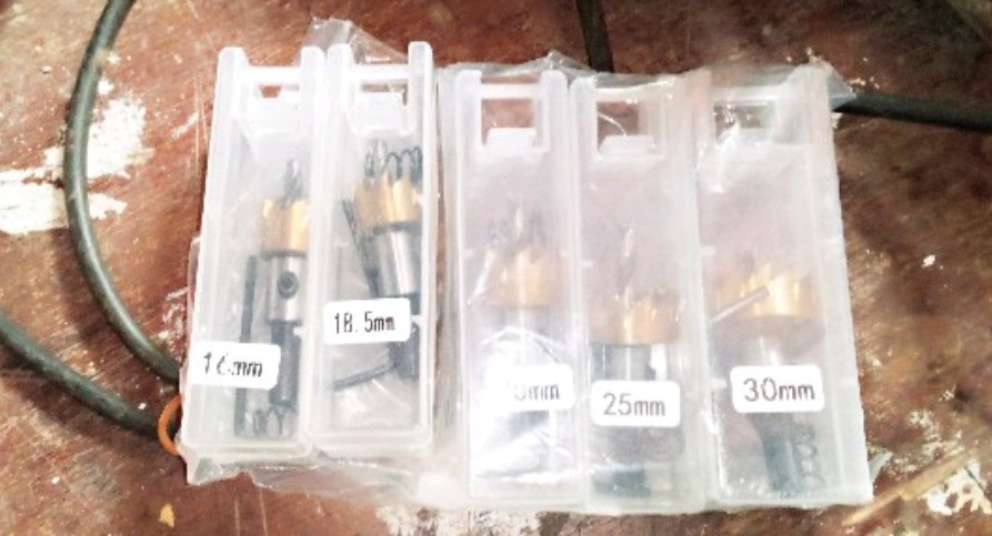 Mata Bor Carbide Tip Wood Metal Hole Cut 5 Pcs - Epc-pit-20p - Golden