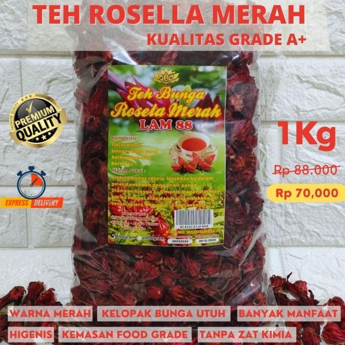 

[COD] bunga rosella merah kering 1kg [COD]