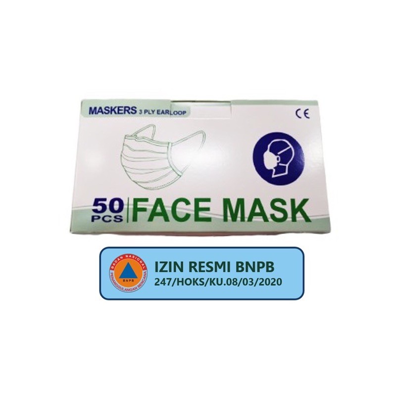 ✿ELYSABETHME✿ (per box isi50) masker 3ply per box medis 3 ply mask mulut hidung anti debu virus polusi