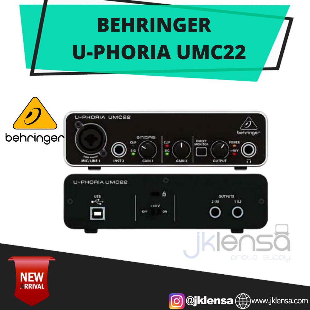 Soundcard Behringer U-PHORIA UMC 22 HD / Recording /Behringer Soundcard U-Phoria UMC22 HD Original