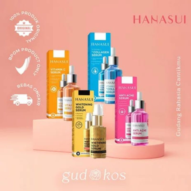 HANASUI SERUM GOLD WHITENING VITAMIN C COLLAGEN ANTI ACNE BPOM ORIGINAL