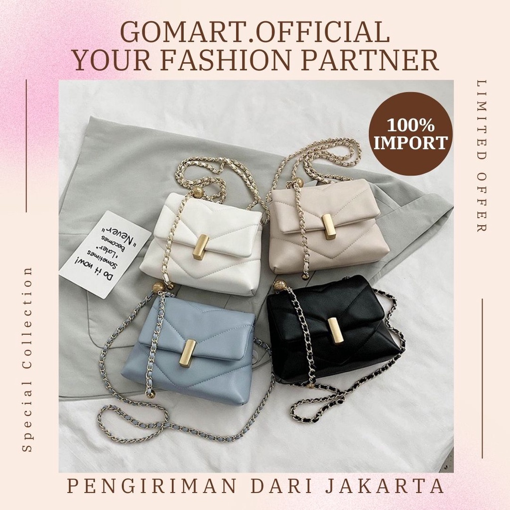 GOMART - Tas Selempang Wanita Import Terbaru Fashion Korea Kekinian - Tas Pesta Elegant - SL80