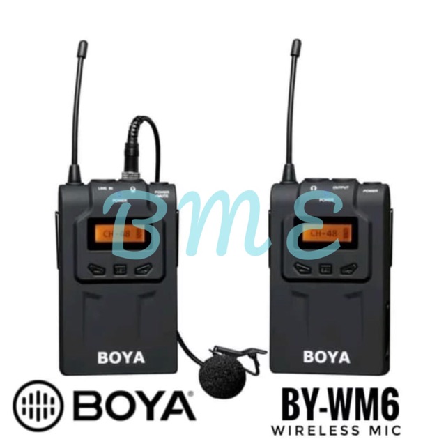 MIC WIRELESS BOYA WM6/WM 6 CLIP ON FOR DLSR & CAMCORDER