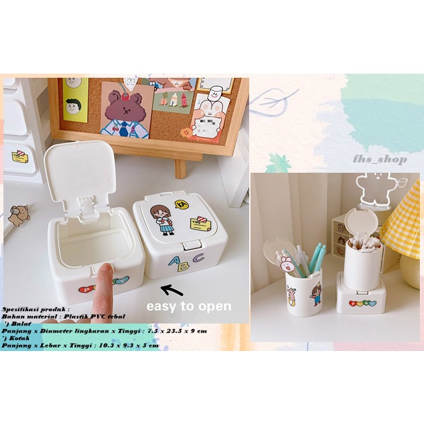 

Storage Organizer Stationery Tempat Organizer Stationary Mini Bahan Plastik Anti Debu Dengan Tutup