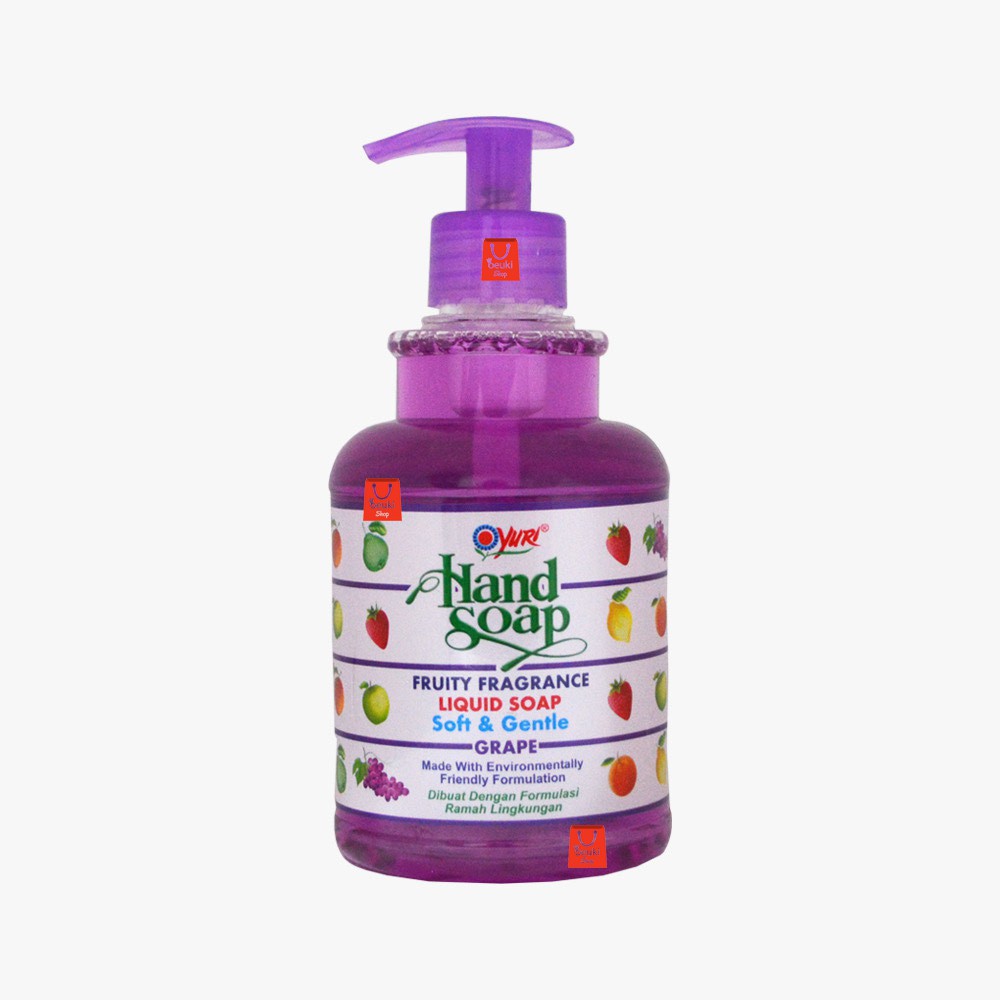 BOTOL Yuri Hand Soap Grape Liquid Soap Soft and Gentle Sabun Cuci Tangan Wangi Buah Anggur  - 410ml