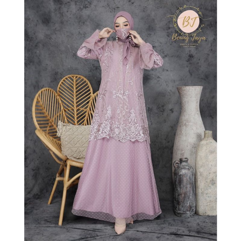 Permata Olshop / Party Dress BJ / Kebaya Gamis Pesta Mewah  / Gamis Kondangan / Kebaya Gamis Modern / Kebaya Modern / Baju Gamis Kebaya