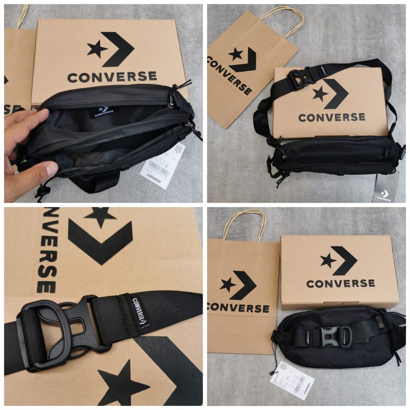 Waist bag Converse Swapout black FullSet tas pinggang converse