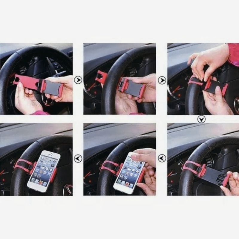 Tempat HP Setir Mobil Car Phone Holder Car Steering Dudukan Mobil