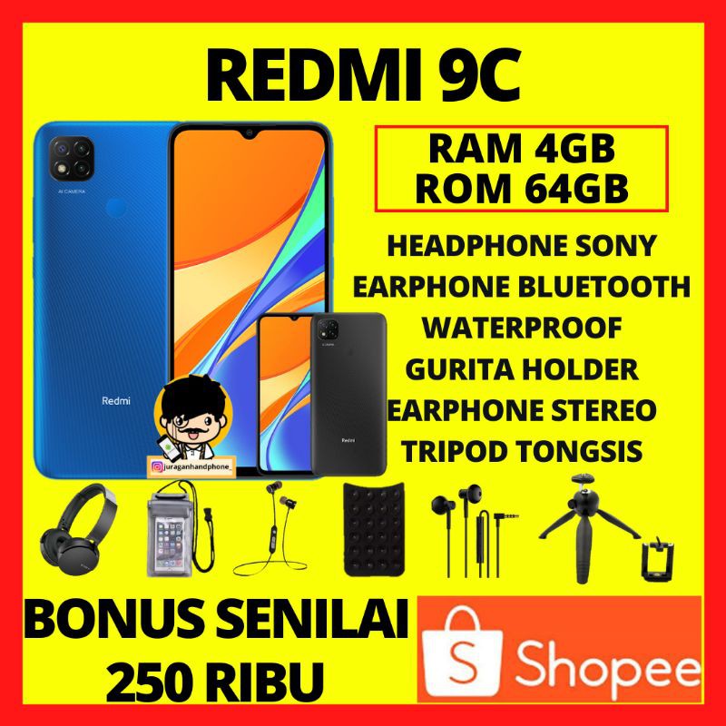 REDMI 9C 4/64 dan 3/32 GARANSI RESMI HP XIAOMI XIOMI REDMI