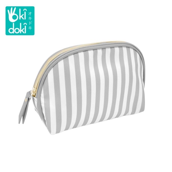 OKIDOKI Cosmetic Bag Strip Gy Wh Bpol0117-M175-4 - Tas Make Up