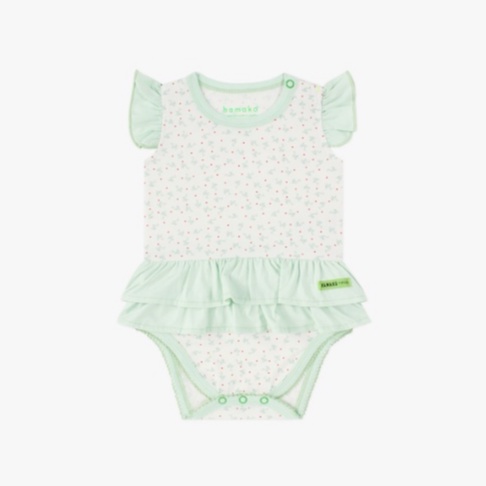 Hamako Ruffle &amp; Frill Bodysuit - Jumper Bayi Perempuan Tencel Bodysuits Frill Setelan Baby Baju Rumah Anak Motif