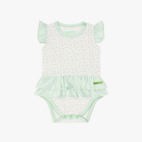 Hamako Ruffle &amp; Frill Bodysuit - Jumper Bayi Perempuan Tencel Bodysuits Frill Setelan Baby Baju Rumah Anak Motif