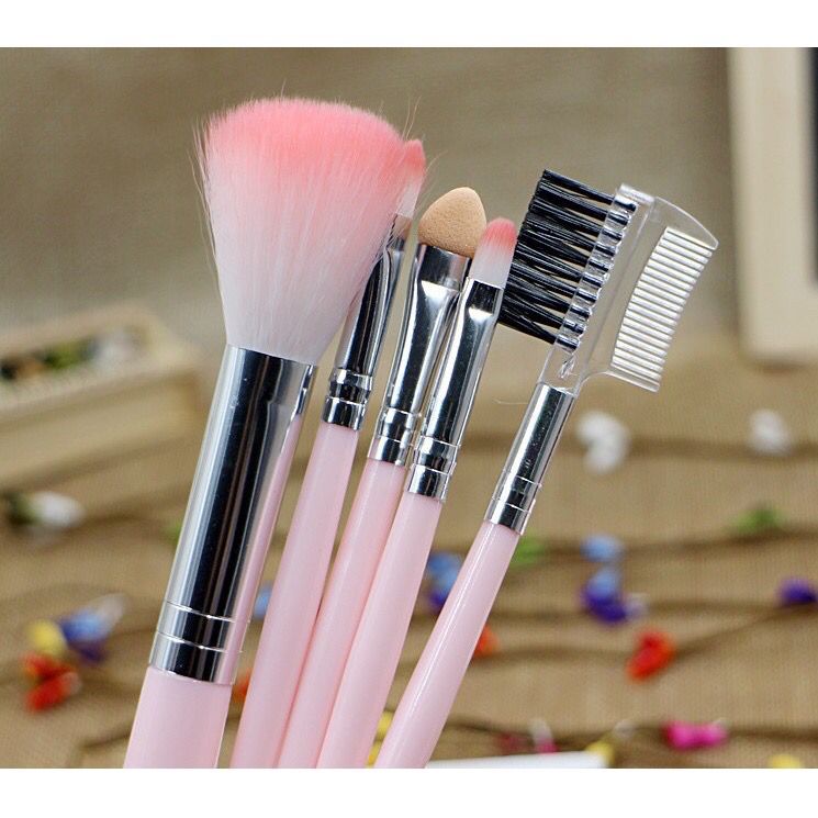 𝘈𝘉𝘎✰ Make Up Brush Set 5 in 1 Packingan Tas / Make Up Tools / Brush 1103