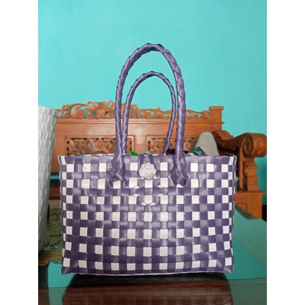 tas anyaman bahan kaca tas souvenir pernikahan tas unyil tas balen jagong bayi tas jajan hajatan