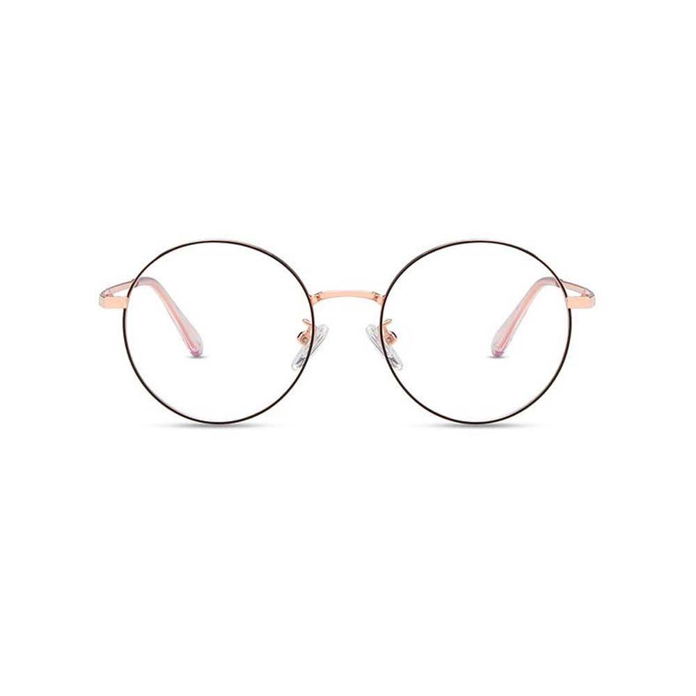 Mxbeauty Kacamata Anti Radiasi Optik Lensa Bening Kacamata Komputer Bingkai Bulat Round Metal Wanita Eyeglasses