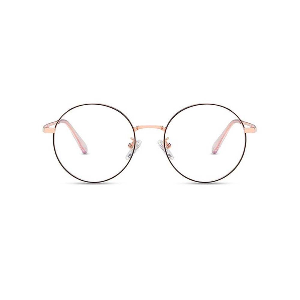 Mxbeauty Kacamata Anti Radiasi Optik Lensa Bening Kacamata Komputer Bingkai Bulat Round Metal Wanita Eyeglasses