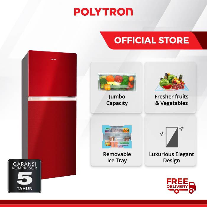 Polytron Belleza JUMBO 2 Doors Refrigerator 220 Liters PRW 23MNR