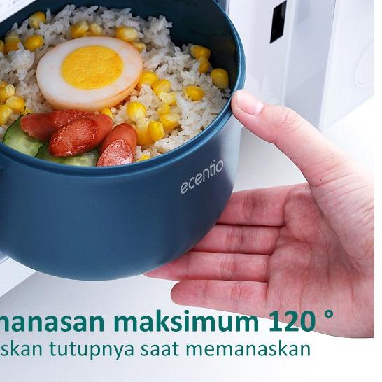 ecentio lunch box set anti tumpah tempat makan kotak makan portable tempat makanan rantang susun 2 f