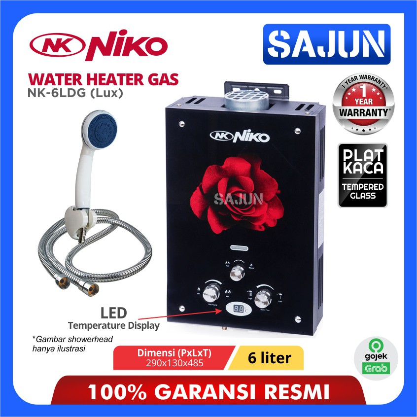 Water Heater Gas Niko NK-6LDG Digital LED Display 6Lt NK6LDG /NK6LDG2 / NK6LDG-LUX