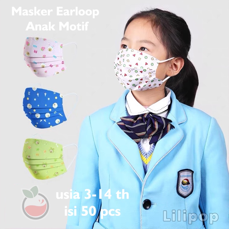 Masker anak 3 ply murah 1 box isi 50 pcs