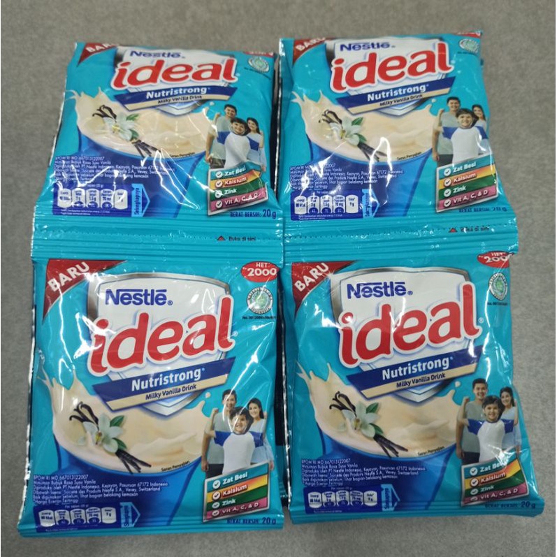 Nestle ideal 1renceng 10sachet @20gr (susu bubuk)