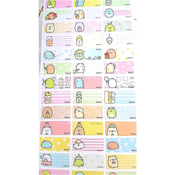 

Label nama Paket Mini sticker waterproof Premium Sumikko Gurashi Ori - M isi 72 pcs