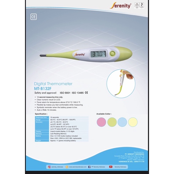 Termometer Digital Serenity MT-B123F/Termometer Digital 10 Detik