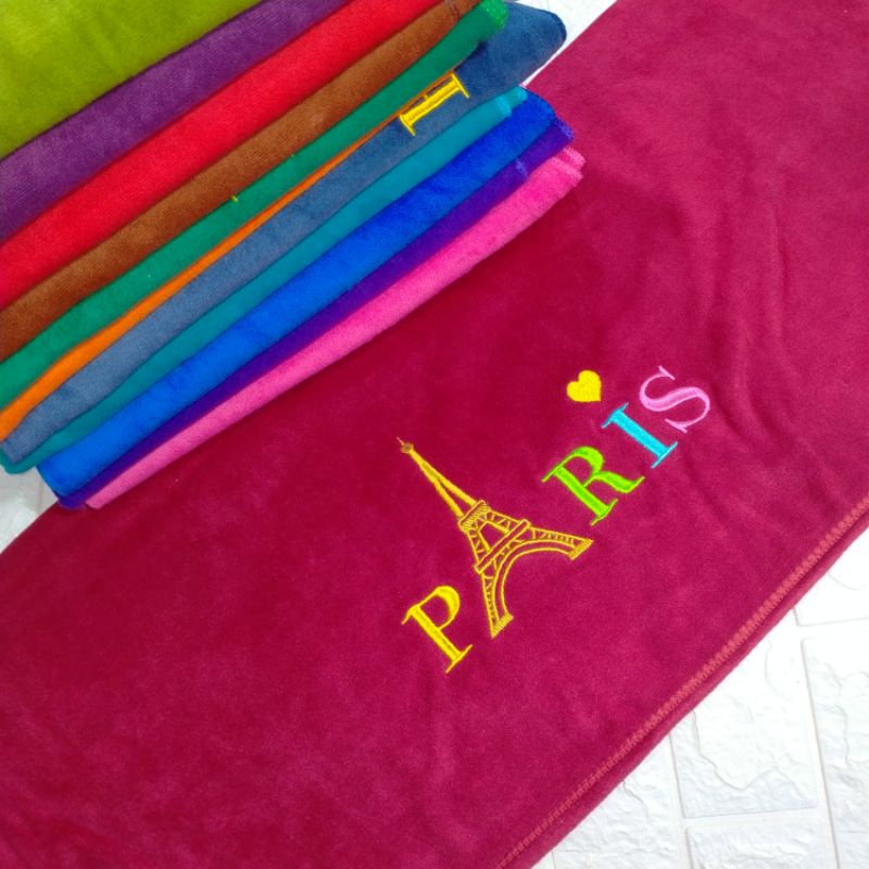 HANDUK JUMBO PARIS WARNA +- 90 × 150 CM BULU LEMBUT DAN HALUS || HANDUK MICROFIBER || HANDUK DEWASA 